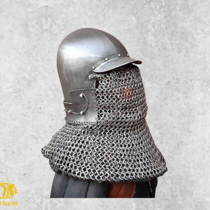 Helmet with peak